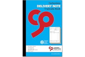 CHERRY PRINTERS Cherry Carbonless Delivery Note Triplicate Book A4 | 3 Part | 50 Sets | Proof of Delivery Log | Order Dispatch & Goods Receipt Pad | Perforated Top & Middle Copy | No Carbon Required