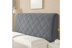 YUEZHONG Premium Velvet Thicken Bed Headboard Cover for Full Queen Size, Quilted Headboard Slipcover, for Bedroom Decor, Washable(Grey,Full/150cm/59in)