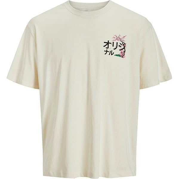 JACK & JONES Herren Jortokyo Market T-Shirt - Lässiges Basic Mit Gummidruck