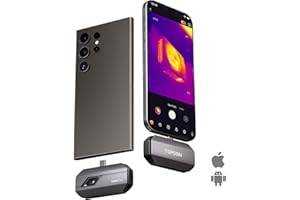 TOPDON Wärmebildkamera TC002C Duo für Android/iOS, 512 x 384 TISR hohe Auflösung, -20–550 °C, 25 Hz, für Smartphone/Tablet/PC, USB-C/Lightning, Infrarot kamera für Elektrik-, Leck- und HLK-Inspektion