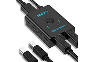 SGEYR USB 3.0 Sélecteur de Commutateur, USB Switch 2 en 1 Sortie, Commutateur USB Imprimante, Commutateur USB et Hdmi, Switch Hdmi 2 Entrées 1 Sortie, Switch USB, pour Windows, Linux, Imprimante