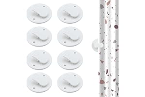 JRSHIRLEYLTD 8 Stück Duschvorhang Clips,2 Zoll Schutz Spritzschutz Clips,Weiß Duschvorhang Winddichte Schutz,Klammern für Camper Badezimmer Home Dekoration Innen Und Außen