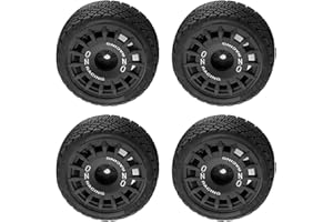 TECKEEN 4Pcs 67mm Outer Diameter 12mm Hex 1/10 RC Car Tires on Road Tyre Wheel Set