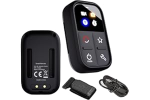 Camnoon Drahtlose Kamera-Fernbedienung, 15 m Steuerdistanz, 1M Wasserdicht, eingebauter 435 mAh Akku mit Handschlaufe, Ladekabel für Hero 13/12/11/10/9/8/Max