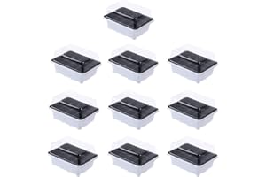 ‎YARDWE Yardwe 10 Stück Anzuchtkasten Kunststoff Anzuchtschalen Starterschalen mit Kuppel 12 Zellen für Gartenarbeit Bonsai Sämlinge Pflanzenwachstum Start Keimung Kit (Weiß)