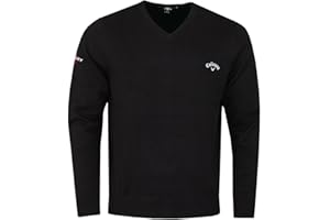 CALLAWAY APPAREL Callaway Golf Mens 2025 Ace Odyssey Long Sleeve V-Neck 12 Gauge Embroidered Sweater