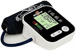 ARA CHOICE Blood Pressure Monitor with Pulse Rate Detection - Large LCD Display - Includes BP Cuff Kit for Arm Circumference of 22-32cm - Accurate Blood Pressure Monitors for Home Use (Black)