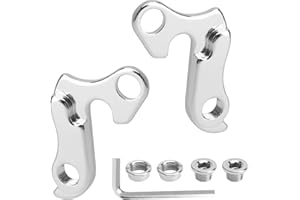 ZMDMAH 2 sztuki oczko przerzutki ze stopu aluminium przerzutki rowerowej, srebrne, zapasowe oczko do zmiany biegów z kluczem imbusowym i śrubami mocującymi do rowerów