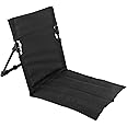 fannay Beach Lounger Chair, 600D Oxford Cloth Folding Beach Lounge Chair Compact Shoulder Strap with Back Support for Outdoor Activities (Black)
