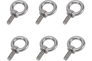 BOUTIHAO 6 Pezzi Bullone per Sollevamento M8, Bulloni Dell'anello 304 Acciaio Inox Bullone a Occhiello con Anello di Sollevamento per gli Occhi, Bulloni a Forma di Anello per Esterni, Altalena, Casa