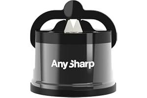 AnySharp Pro Aiguiseur de Couteaux (Métal) avec Ventouse, Gris