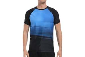 VAYAGER Herren-Badeshirts Rash Guard UPF 50+ Kurzarm, schnell trocknend, lockere Passform, Wassersurf-Shirt