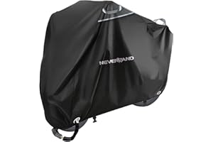 Funda para Moto 300D Oxford Curbe Moto NEVERLAND Funda de Moto Impermeable Cubierta Protectora con Banda Reflectante a Prueba de Sol Lluvia Polvo Viento Nieve 220 * 95 * 110CM