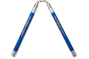 Playwell Competition Deluxe Foam Rubber Speed Training Nunchucks with Chain (Chucks) - 11" - Blue/Silver