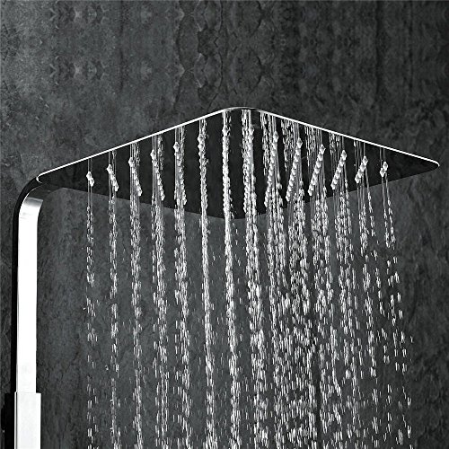 SZSYD Morderne Kopfbrause Regendusche Duschkopf Duschbrause Ultraslim Edelstahl Quadratische 8 Zoll 20X20cm Wasserfall Regenduschkopf