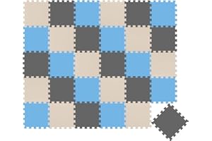 LittleTom 27 Teile Spielmatte Baby Puzzlematte ab Null - 30x30 cm Krabbelmatte Bodenmatte Kinder - Puzzle Teppich Kinderzimmer Matte - Outdoor Bodenschutzmatte Spielteppich Eva Schaumstoff Isomatte