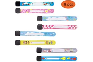 Safety Wristband, Bebester 8Pcs Safety Wristband for Children Safety Id Wristband Paper Waterproof and Reusable Sos Bracelet for Boys Girls