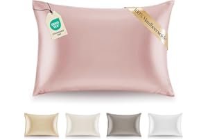 Kissenbezüge Seide - 40x80 cm - Gewicht 19 Momme 100% Reine Maulbeerseide Doppelseitig - Seidenkissenbezug für Haar und Haut, Anti-Aging, Anti-Bettwanzen - Weiches Rosa