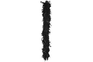 Trendandstylez Federboa 180cm Federschal 50g Karneval Boa 11 Farben (Schwarz)