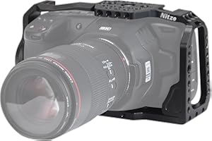 Nitze BMPCC 4K/6K Cage de Caméra pour Blackmagic Pocket Cinema Camera 4K/6K, BMPCC 4K/6K Caméra Cage avec Cold Shoe Intégrée et Plusieurs Points de Montage – TP-B6K