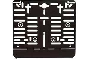 BK-POWERTCS 1x Kennzeichenhalter (Für at Österreich) für Kennzeichen im Format 210 x 170 mm 21 x 17 cm (für Motorrad Roller) (Schwarz (Unlackiert))