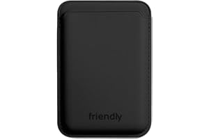 Friendly License - Tarjetero Universal - Hecho de Cuero Sintético - Color Negro - Compatible con Todos los Modelos de Smartphones - Resistente a Arañazos y Desgaste - Tacto Suave Mate