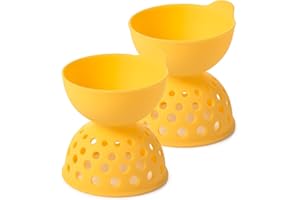 OXO Good Grips Eier-Pochierer 2-teiliges Set aus BPA-freiem Silikon, gelb – perfekt pochierte Eier für Avocadotoast und mehr