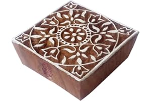 ‎ROYAL KRAFT Dekorativ Holz Stempel Quadrat Quadrat Muster Drucken Blöcke - DIY Henna Stoff Textil Papier Ton Keramik Blocke Druck Stempel