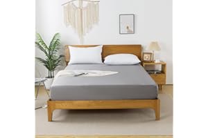 ‎BIENDO bienDo Spannbettlaken 180x200, Grau, Kühlendes Bambus Lyocell Betttuch, 35cm Hohe Matratze, Allergiker Hypoallergen Bettwäsche, Weich-Spannleintuch Gemütliche Bettwäsche