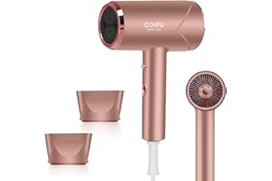 CONFU Hair Dryer Ion Hair Dryer 1800 W Hair Dryer Quick Drying Hair Dryer with Hot/Cold Button, 2 Hair Dryer Concentrators