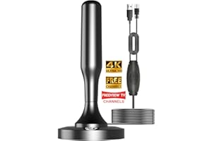 DGUPSP DVBT2 Antenne, zimmerantenne DVB-T & DVB-T2 Antennen mit Verstärker, Großer Reichweite und 360° Empfang, Zimmerantenne für Fernseher mit Starkem Magnetfuß, Geeignet für 4K 1080p & Alle TV-Geräte