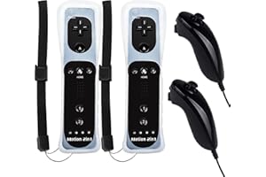 Gamrombo 2er Set Wii Remote Controller, Wireless Controller for Nintendo Wii, Wii U Video Game Gamepads, Replaceable Remote Game Controller with Silicone Case and Wrist Strap