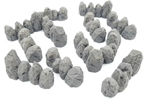 Q P QUALITY PRINTING 3D QP3D – Ensemble de rochers de rochers pour table et RPG 28-32 mm Miniatures Wargames Accessoires DND D&D, impression 3D et peut être peinte