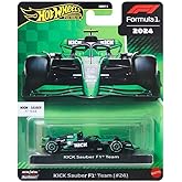 Hot Wheels 1:64 Scale Formula1 2025 Kick Sauber F1 Team (#24) Collectible Toy Race Car with Real Riders Tires & Metal/Metal Body & Chassis