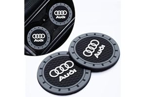 YALUGA 2PCS Car Cup Holder Coasters, Silicone Car Coasters Non-Slip Vehicle Car Coasters Cup Mats for Audi A1 A3 RS3 A4 A5 A6 A7 RS7 A8 Q3 Q5 Q7 R8 S