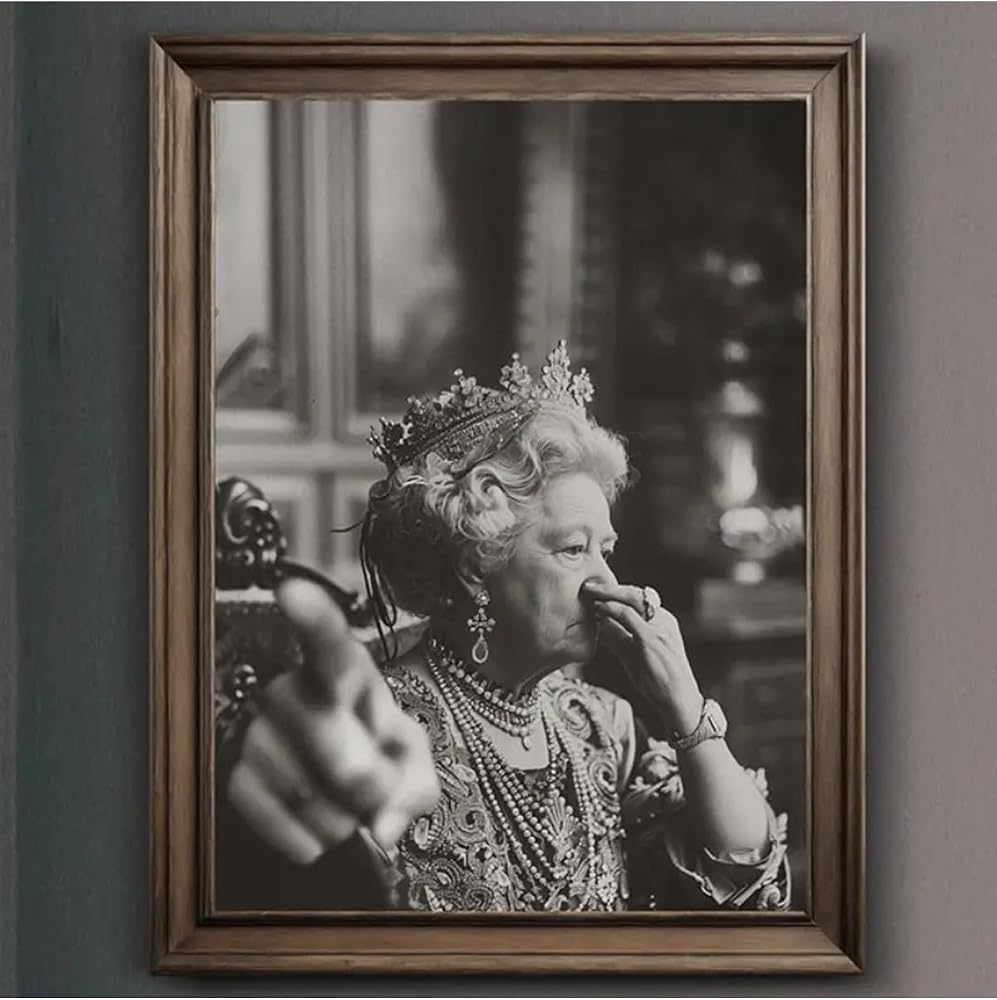 512 STORE Vintage Kraliçe Banyo Duvar Dekor Çerçevesiz Poster 20 X 30 Gri, r32g24grtbh