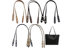 ADDLOTLOT 10 PCS PU Leather Bag Handles Leather Handle Wraps Mount Strap Bag Handle Leather Belt Band Replacement Rivets Purses Strap for DIY Shoulder Bags Crochet Bag Underarm Bag Wallet