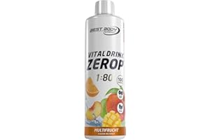 Best Body Nutrition Vital Drink ZEROP® - Multi-fruits, Boisson concentrée - sirop - sans sucre, 1:80 donne 80 litres de boisson, 500 ml