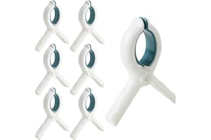 yongyongbuy Juego de 6 Pinzas para Toalla de Playa, Clips Grandes para Toalla de Playa, Resistentes al Viento, Plástico PP, Negro