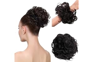 CAISHA by PRETTYSHOP XL Posticcio Capelli Elastici Acconciature Da Sposa Voluminoso Riccio Chignon Marrone Cioccolato Fondente G3E