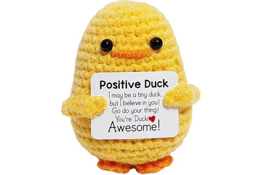 Positive Duck Gifts,Exam Good Luck Gifts,Mini Knitted Duck Doll,Emotional Support Proud of You Gift Potato,Funny Small Cute Crochet Encouraging Easter Gift for Women/Men/Him/Her/Girlfriend/Friend/Kids