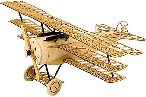 BUOSHA Puzzle en Bois 3D Bricolage Fokker-DRI Woodcraft modèle Avions, Kits de Coupe en Bois en Bois de balsa découpage au Laser pour Construire, Assemblage d'avions de Construction