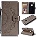 Produktbild ZCXG Kompatibel mit Handyhülle Huawei P10 Lite Hülle Leder Grau Mandala Madam Frauen Brieftasche Stand Flip Cover Schutzhülle Magnet Ständer Kartenhalter Geldbeutel Kreditkartenhüllen Klapphülle