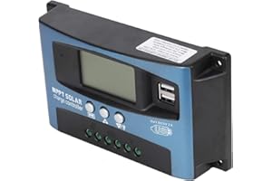 OUTBIT Controlador de Carga Solar - MPPT 40/50/60/100A Controlador de Carga Solar Pantalla LCD USB Dual Grado Industrial 12V 24V(100A)