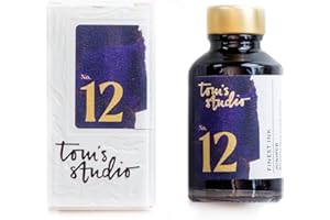 Tom's Studio British made Fountain Pen Ink (50ml, Juniper Purple Ink) | Glass Ink Bottle For Fountain Pen | Designed For Writing, Drawing and Doodling | Acid Free, Non Toxic & Vegan