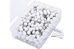 PINEPAN Lot de 200 punaises blanches à tête ronde 1/8"