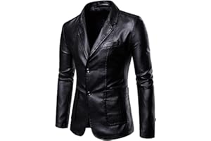 KSFBHC Veste En Cuir Hommes Printemps Et Automne Puce Veste En Cuir Collier Collier Slim Casual Cuir Veste