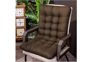 SHTGOI Lot de 1 coussin de chaise - 45 x 100 cm - Coussin de chaise de jardin - Coussin de chaise à dossier haut - Marron