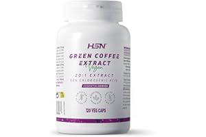 HSN Café Verde 20000 mg | 120 Cápsulas Vegetales Extracto 20:1 1000 mg Green Coffee Bean + 500 mg Ácido Clorogénico + 20mg Cafeína por Dosis Diaria| No-GMO, Vegano, Sin Gluten
