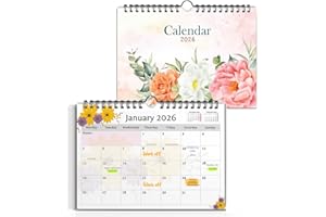 PAPA PRINTS 2026 Wall Calendar A4 Academic Year Monthly Wall Planner Ideal for Home, Office, School & Family 12 Month-to-View Calendar for Holidays, Work Organisation & Scheduling (Flower Calendar)
